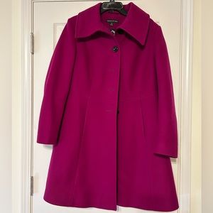 Preston & York A-line single-breasted pea coat. Purple/fuchsia. Size 14